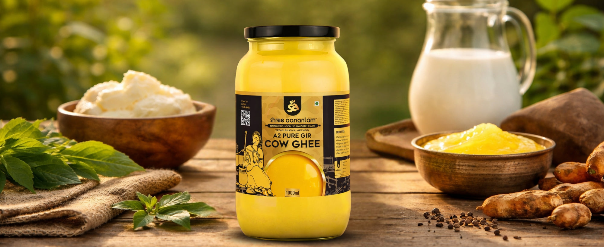 A2 Gir Cow Desi Ghee | Made with Vedic Bilona Method | Hand churned | Pure, Healthy and Natural | Grass Fed Cows | Glass Jar - Premium Image 8