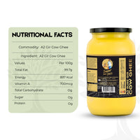 A2 Gir Cow Desi Ghee | Made with Vedic Bilona Method | Hand churned | Pure, Healthy and Natural | Grass Fed Cows | Glass Jar