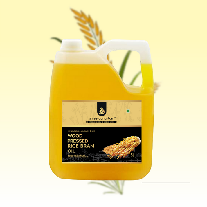 Cold Pressed Rice Bran Oil (Free 100 ML Ghee with 5 Liter Rice Bran Oi