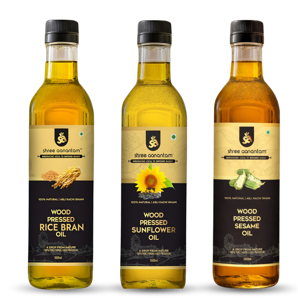 Premium Oil Trio – Rice Bran, Sunflower & Olive Oil (1L Each)