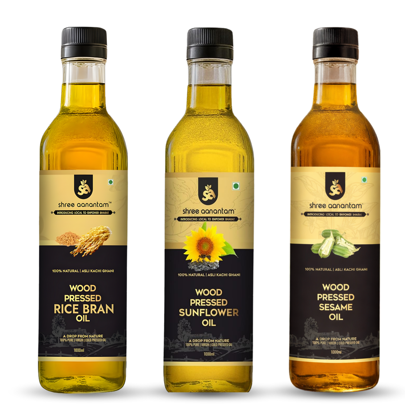 Premium Oil Trio – Rice Bran, Sunflower & Olive Oil (1L Each)