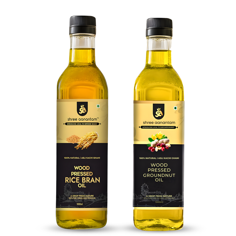 Rice Bran & Groundnut Oil Combo (1L Each)