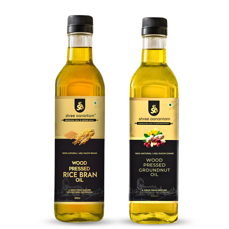 Rice Bran & Groundnut Oil Combo (1L Each)